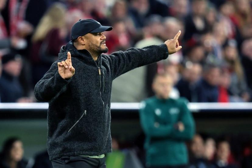 Bayern Munich's Belgian head coach Vincent Kompany reacts during the UEFA Champions League football match between FC Bayern Munich and Club Brugge in Munich, southern Germany on October 22, 2025.  Alexandra BEIER / AFP