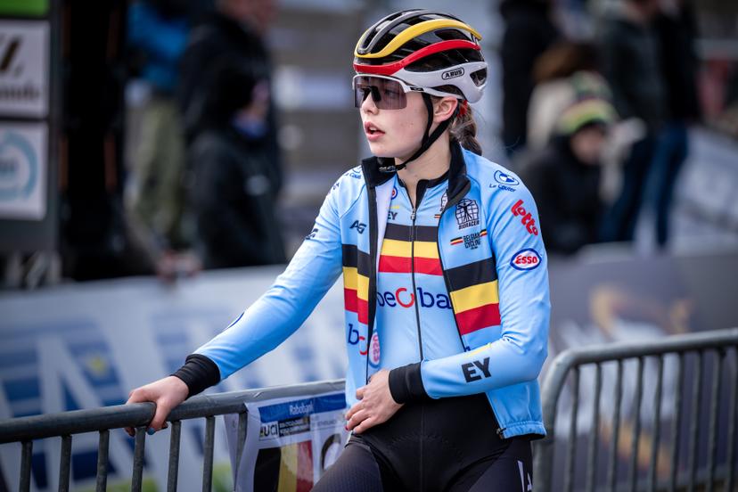 Belgian Zita Peeters pictured during the Team Relay race at the UCI Cyclocross World Championships, on Friday 30 January 2026, in Hulst, The Netherlands. BELGA PHOTO DAVID PINTENS