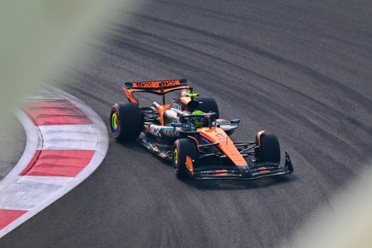 McLaren's British driver Lando Norris drives during the third practice session ahead of the Abu Dhabi Formula One Grand Prix at the Yas Marina Circuit in Abu Dhabi on December 6, 2025.  Andrej ISAKOVIC / AFP