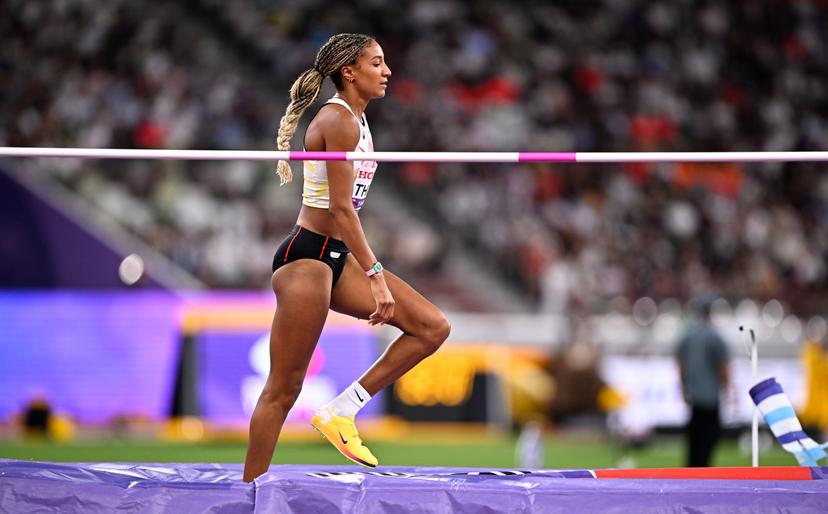 Belgian Nafissatou Nafi Thiam pictured during the high jump event of the women's Heptathlon competition, at the World Athletics Championships in Tokyo, Japan, on Friday 19 September 2025. The outdoor Worlds are taking place from 13 to 21 September. BELGA PHOTO JASPER JACOBS