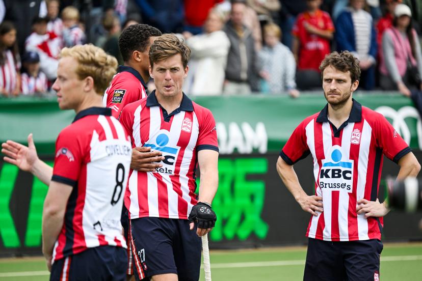 Leopold's Tom Boon shows defeat after a hockey game between Royals Leopold Club and Gantoise, Sunday 25 May 2025 in Antwerp, the second leg game in the finals of the men's 2024-2025 Belgian first division hockey championship. BELGA PHOTO TOM GOYVAERTS