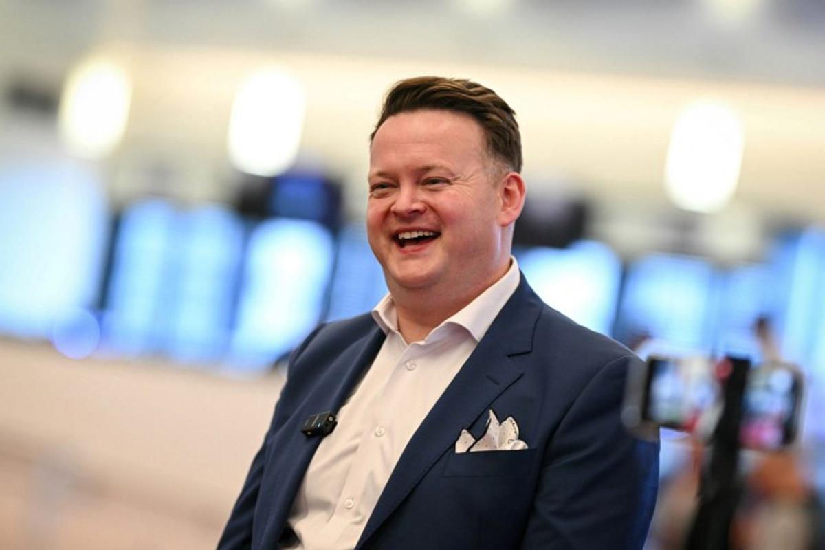 English snooker player Shaun Murphy speaks to the press during the media day launching the start of the World Snooker Championship 2025 at Crucible Theatre on April 18, 2025 in Sheffield, northern England. The World Snooker Championship 2025 will take place from April 19 to May 5, 2025. Oli SCARFF / AFP