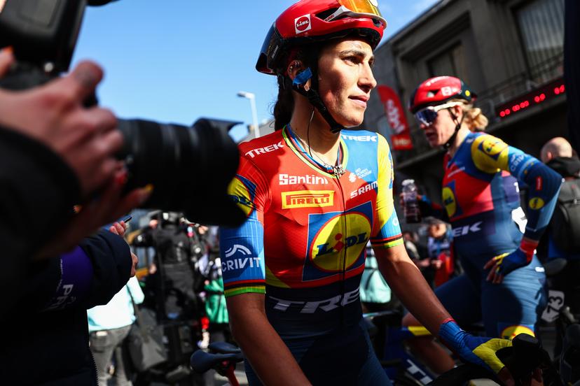Italian Elisa Balsamo of Lidl-Trek pictured after the women elite 'Gent-Wevelgem - In Flanders Fields' one day cycling race, 169.1 km from Ieper to Wevelgem, Sunday 30 March 2025. BELGA PHOTO DAVID PINTENS