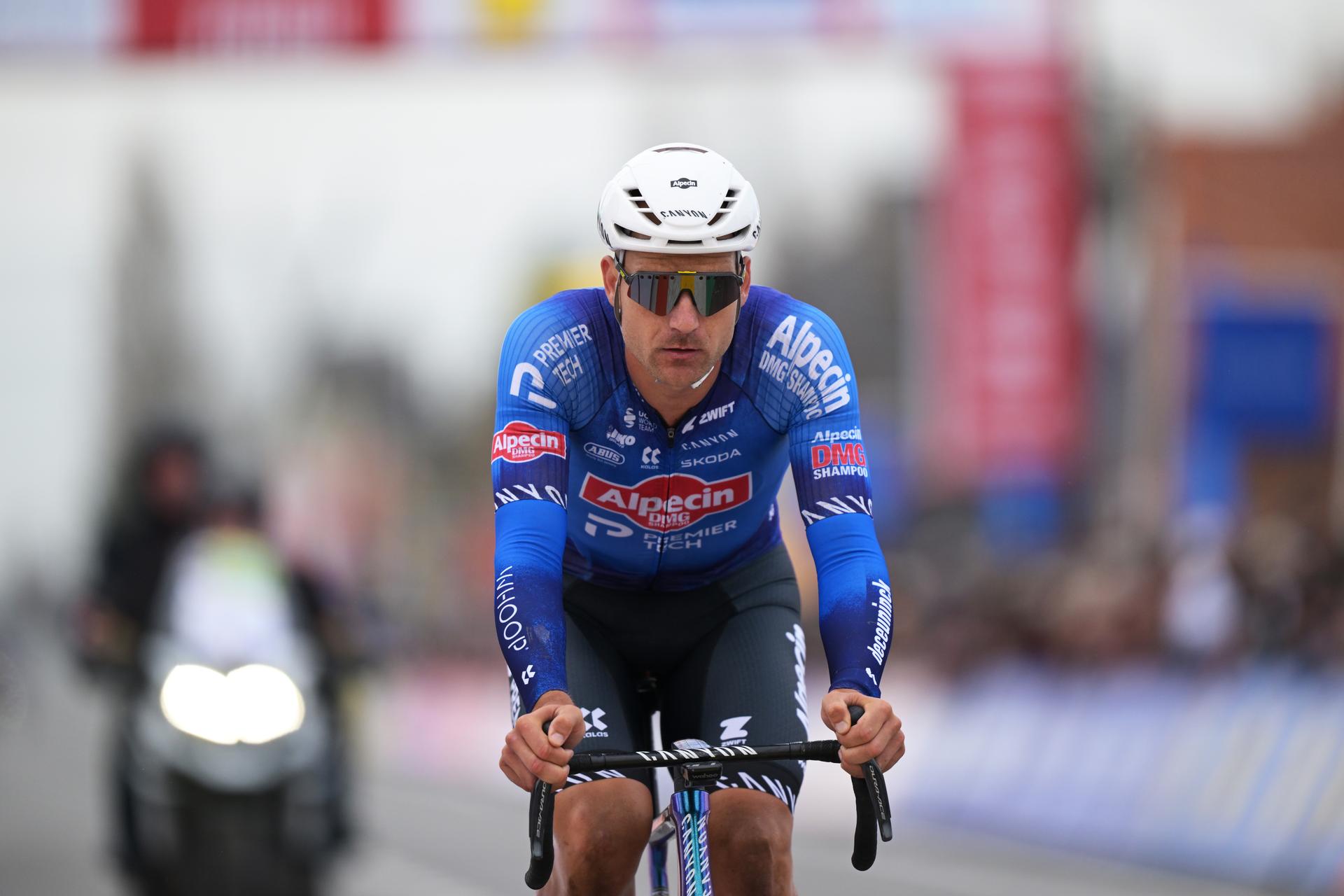 Belgium's Jonas Rickaert of Alpecin-Premier Tech pictured in action during the 78th edition of the men elite race of the Kuurne-Brussels-Kuurne one day cycling race, 195 km from Kuurne to Kuurne via Brussels, Sunday 01 March 2026.  BELGA PHOTO DAVID PINTENS