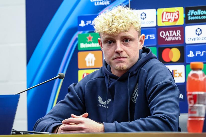 Club's Joaquin Seys pictured during a press conference of Belgian soccer team Club Brugge KV, on Tuesday 04 November 2025 in Brugge. The team is preparing for tomorrow's game against Spanish FC Barcelona, on day four of the League phase of the UEFA Champions League tournament. BELGA PHOTO BRUNO FAHY