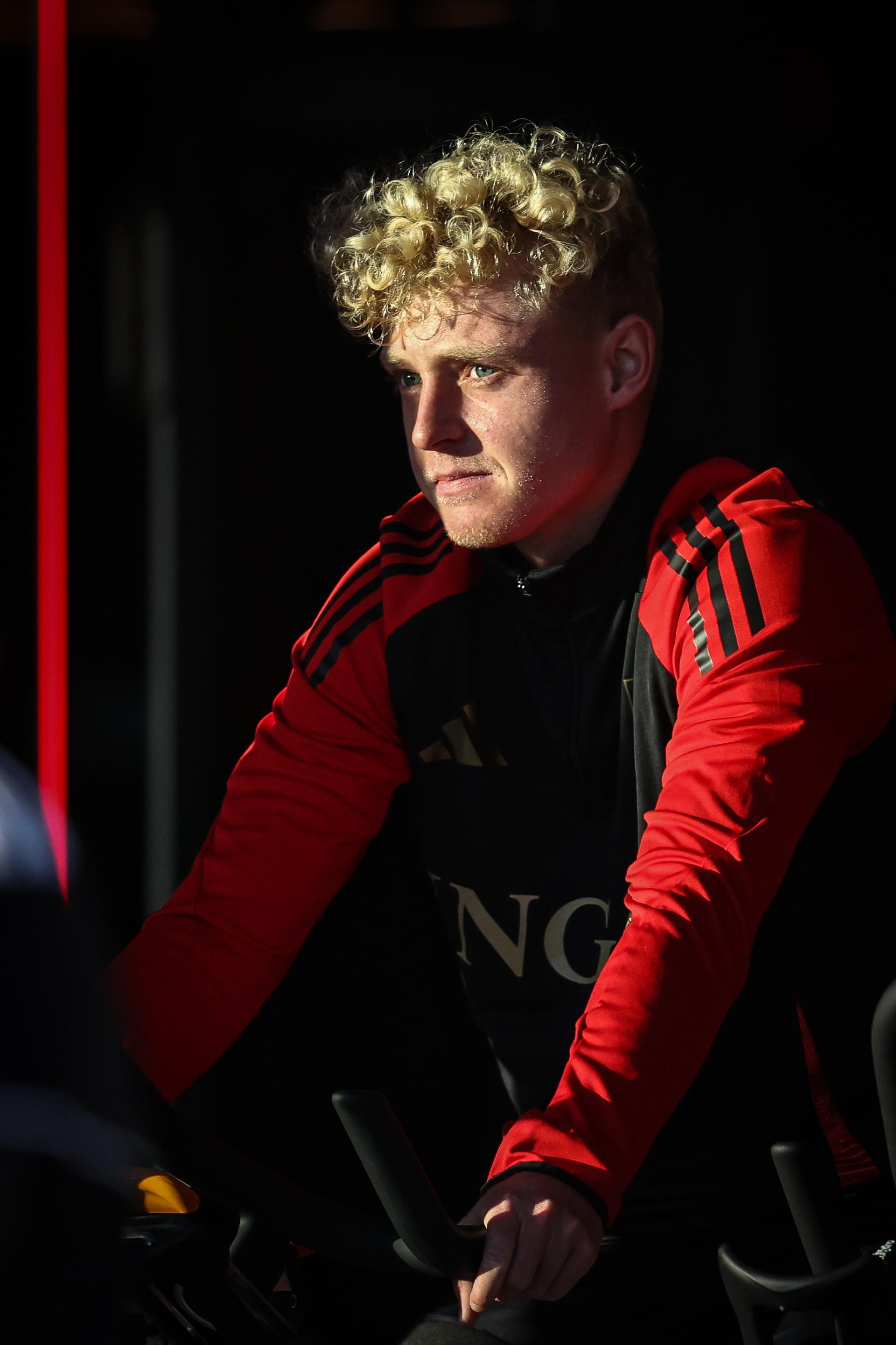 Belgium's Joaquin Seys pictured during a training session of the Belgian national soccer team Red Devils, at the Proximus Basecamp in Tubize, Monday 01 September 2025. The team is preparing for the matches against Liechtenstein (04/09) and Kazakhstan (07/09). BELGA PHOTO BRUNO FAHY