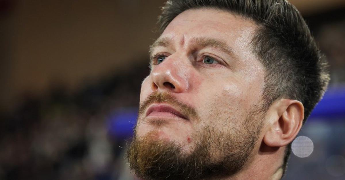 Monaco's Belgian head coach Sebastien Pocognoli reacts during the UEFA Champions League, league phase, football match between Monaco and Galatasaray, at the Stade Louis II stadium, in Monaco, on December 9, 2025.  Valery HACHE / AFP