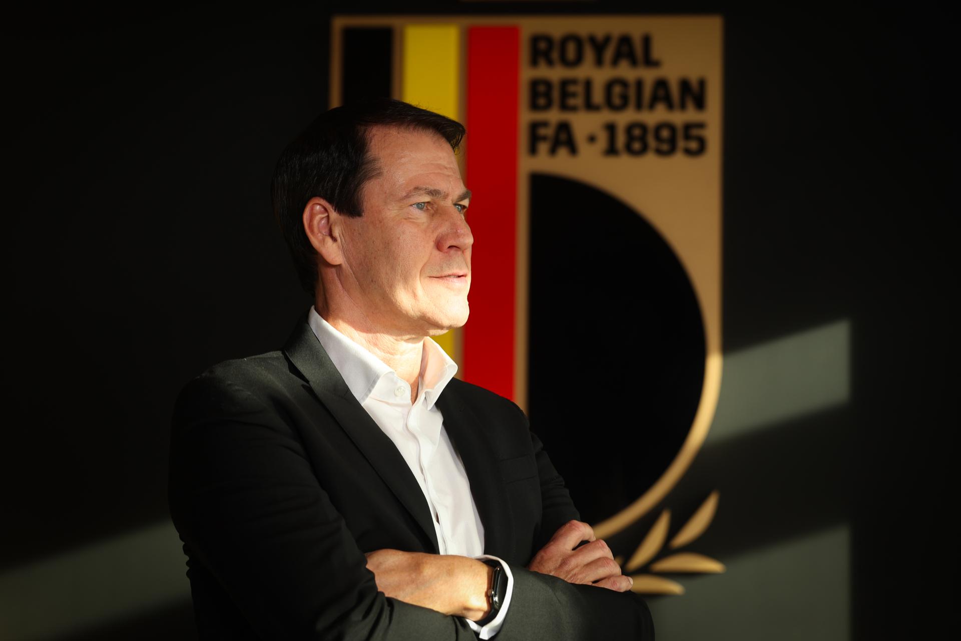 Belgium's head coach Rudi Garcia poses for the photographer after a press moment with an analysis of the World Cup qualification campaign and a discussion on the upcoming tournament, on Thursday 18 December 2025 in Tubize. Belgian national soccer team the Red Devils will play in group G. BELGA PHOTO VIRGINIE LEFOUR