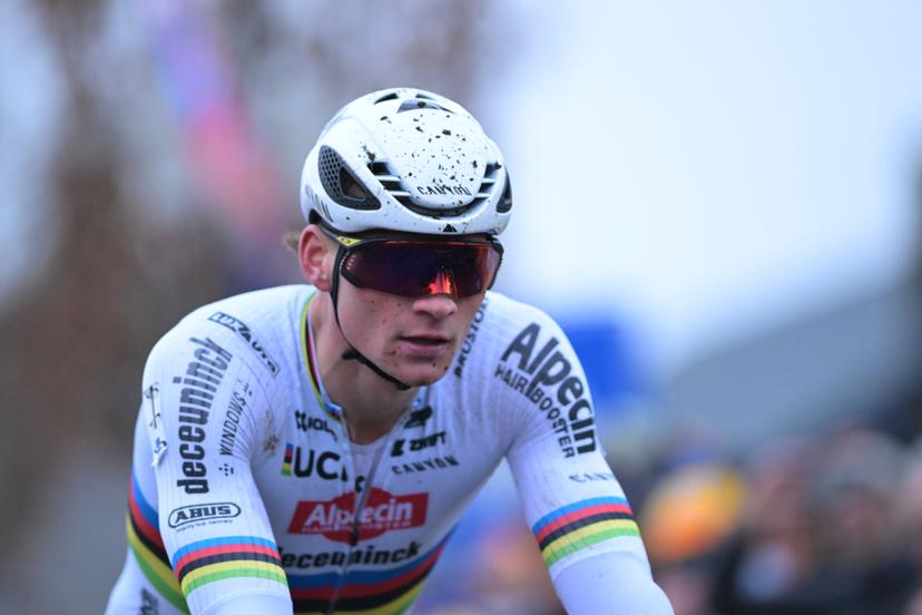 Dutch Mathieu Van Der Poel pictured after winning the men's elite race of the Azencross, the fifth stage in the DVV Trofee (out of eight), Monday 29 December 2025, in Loenhout. BELGA PHOTO DAVID PINTENS