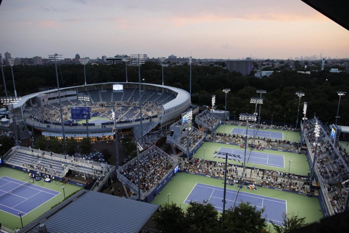 View of the courts on day one of the US Open tennis tournament at the USTA Billie Jean King National Tennis Center in New York City, on August 26, 2024.  KENA BETANCUR / AFP