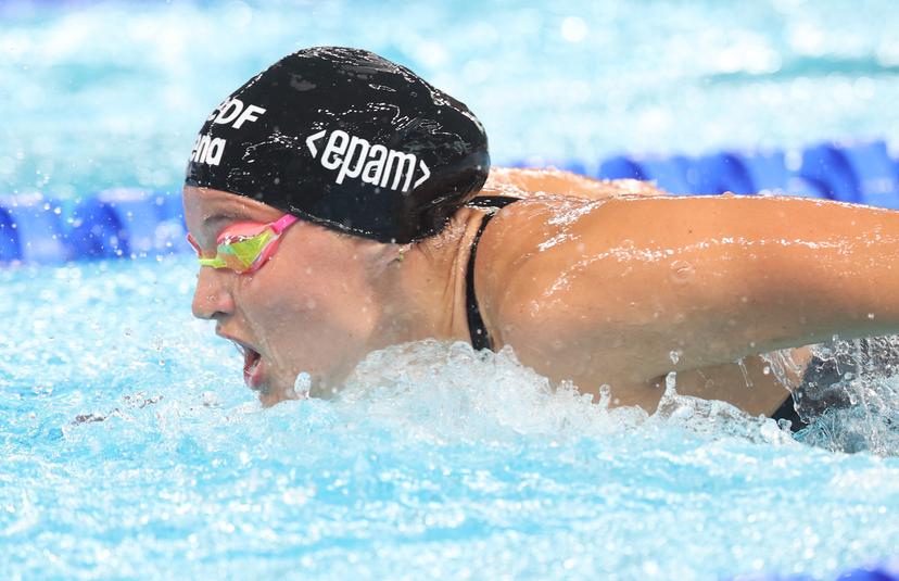 Belgian Sarah Dumont pictured in action during the final of the Women's 400 m freestyle race on the last day of  the European Aquatics Championships in Paris, France on Sunday 16 August 2026. BELGA PHOTO VIRGINIE LEFOUR