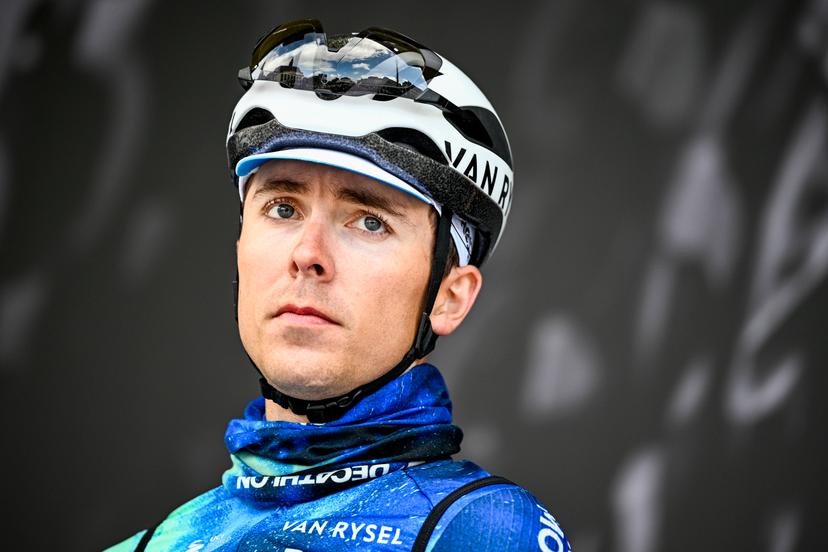 French Benoit Cosnefroy of Decathlon Ag2r La Mondiale Team pictured at the start of the men's race of the 'La Fleche Wallonne', one day cycling race (Waalse Pijl - Walloon Arrow), 199 km from Charleroi to Huy, Wednesday 17 April 2024. BELGA PHOTO JASPER JACOBS