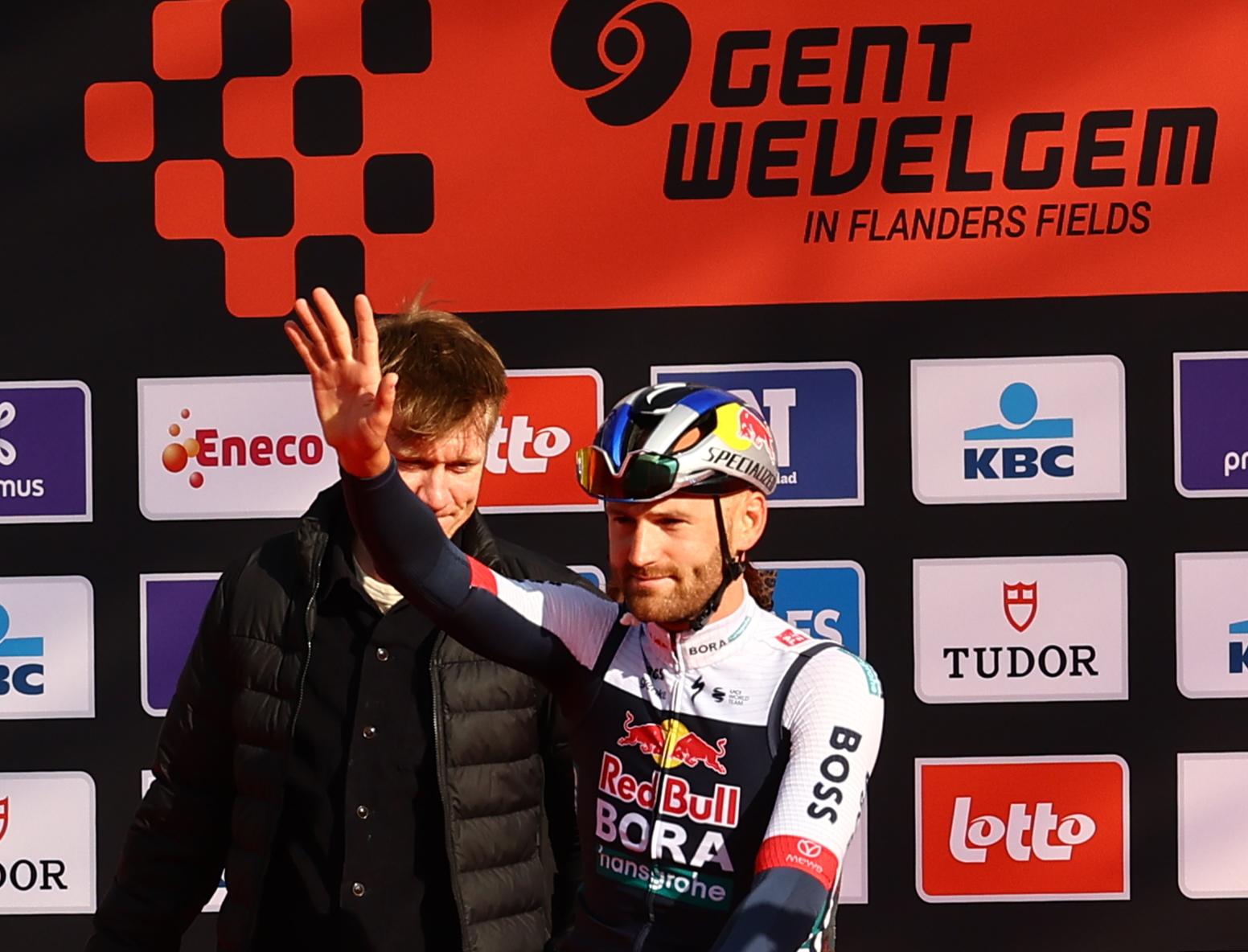 Belgian Jordi Meeus of RedBull-BORA-hansgrohe pictured at the start of the men elite 'Gent-Wevelgem - In Flanders Fields' one day cycling race, 250.3 km from Ieper to Wevelgem, Sunday 30 March 2025. BELGA PHOTO DAVID PINTENS
