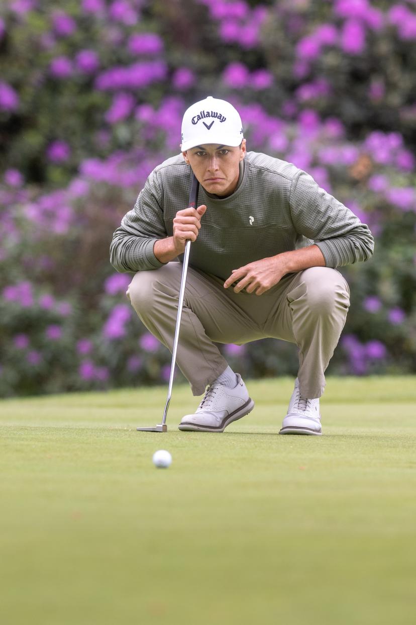 Belgian Matthis Besard pictured in action during the 2025 Soudal Open DP World Tour golf tournament, in Schilde, Wednesday 21 May 2025. From May 22 to 25, Rinkven Golf Club in Schilde will host the fourth edition of the Soudal Open, the Belgian leg of the DP World Tour. BELGA PHOTO JONAS ROOSENS