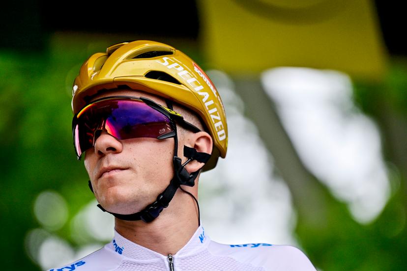 Belgian Remco Evenepoel of Soudal Quick-Step pictured at the start of stage 14 of the 2025 Tour de France cycling race, from Pau to Luchon-Superbagneres (183 km), on Saturday 19 July 2025 in France. The 112th edition of the Tour de France starts on Saturday 5 July in Lille, France, and will finish in Paris, France on the 27th of July. BELGA PHOTO DIRK WAEM
