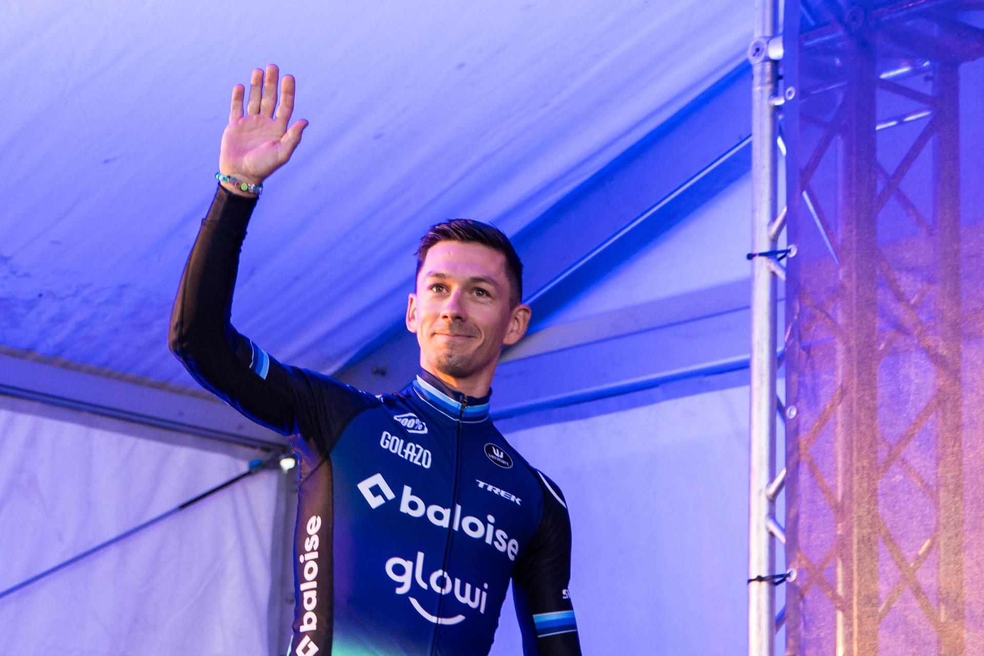 Lars van der Haar pictured during a press conference to present the team members of the Baloise Glowi Lions cyclocross cycling team, Sunday 05 October 2025 in Tremelo. BELGA PHOTO EMILE WINDAL