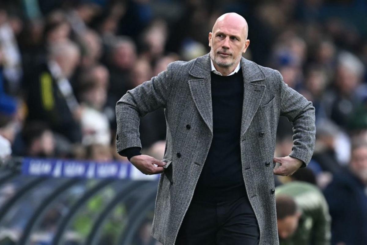 Norwich City's Belgian head coach Philippe Clement on the touchline ahead of the English FA Cup fifth round football match between Leeds United and Norwich City at Elland Road in Leeds, northern England on March 8, 2026.  Paul ELLIS / AFP