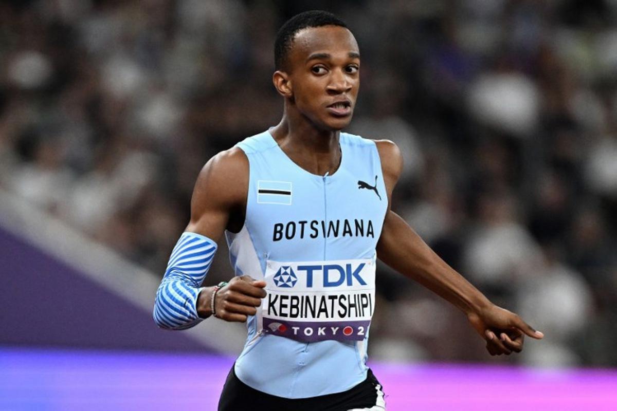 Botswana's Busang Collen Kebinatshipi reacts after competing in the men's 400m semi-final during the World Athletics Championships in Tokyo on September 16, 2025.  Jewel SAMAD / AFP