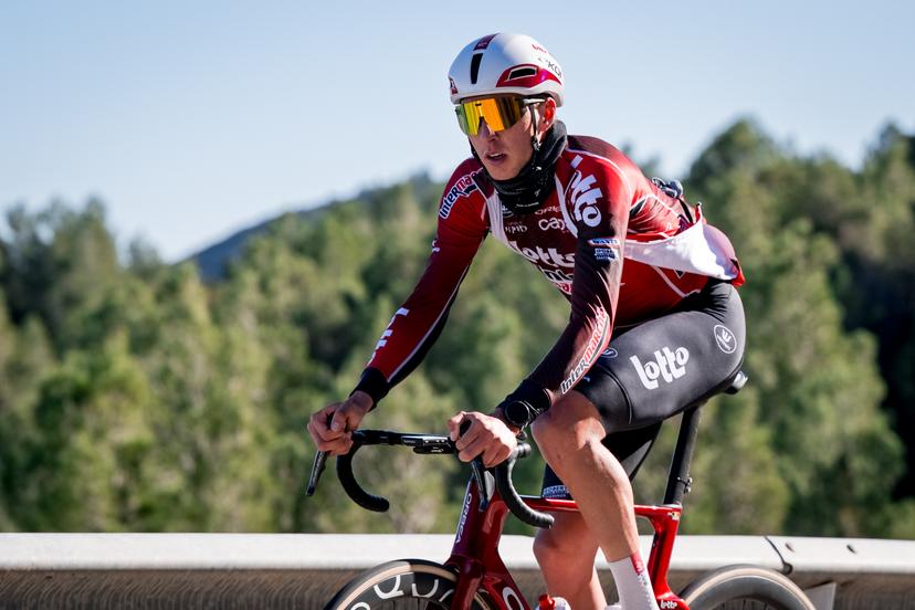 Belgian Lars Craps of Lotto-Intermarche pictured in action during a training ride of the Lotto-Intermarche cycling team in Albir, Spain, Thursday 15 January 2026. BELGA PHOTO DAVID PINTENS