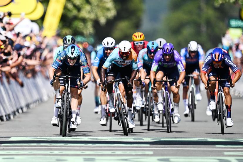 Belgian Tim Merlier of Soudal Quick-Step wins the stage 8 of the 2026 Tour de France cycling race, a stage of 182km from Perigueux to Bergerac, on Saturday 11 July 2026. The 113th edition of the Tour de France starts on Saturday 4 July in Barcelona, Spain, and will finish in Paris, France on the 26th of July. BELGA PHOTO JASPER JACOBS
