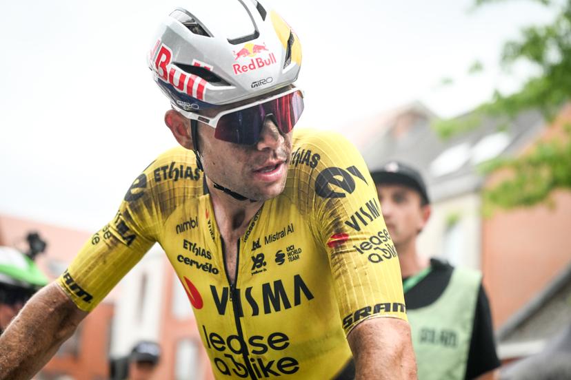 Belgian Wout van Aert pictured after the elite race at the Belgian Gravel Championships, Sunday 16 August 2026 in Grobbendonk. BELGA PHOTO ELIAS ROM