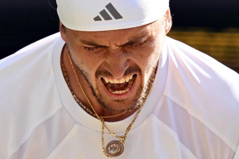Germany's Alexander Zverev reacts as he plays against Italy's Jannik Sinner during their men's singles final tennis match on the fourteenth day of the 2026 Wimbledon Championships at The All England Lawn Tennis and Croquet Club in Wimbledon, southwest London, on July 12, 2026.  Kirill KUDRYAVTSEV / AFP