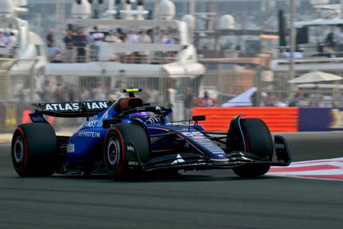 Williams'  Spanish driver Carlos Sainz drives during the third practice session ahead of the Abu Dhabi Formula One Grand Prix at the Yas Marina Circuit in Abu Dhabi on December 6, 2025.  Andrej ISAKOVIC / AFP