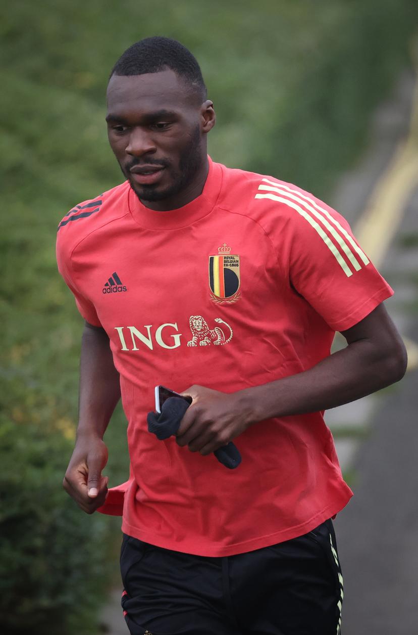 Belgium's Christian Benteke arrives for a training session of Belgian national soccer team the Red Devils, in Tubize, Monday 15 November 2021. Tomorrow the team will be playing a World Cup 2022 qualification game against Wales. BELGA PHOTO VIRGINIE LEFOUR