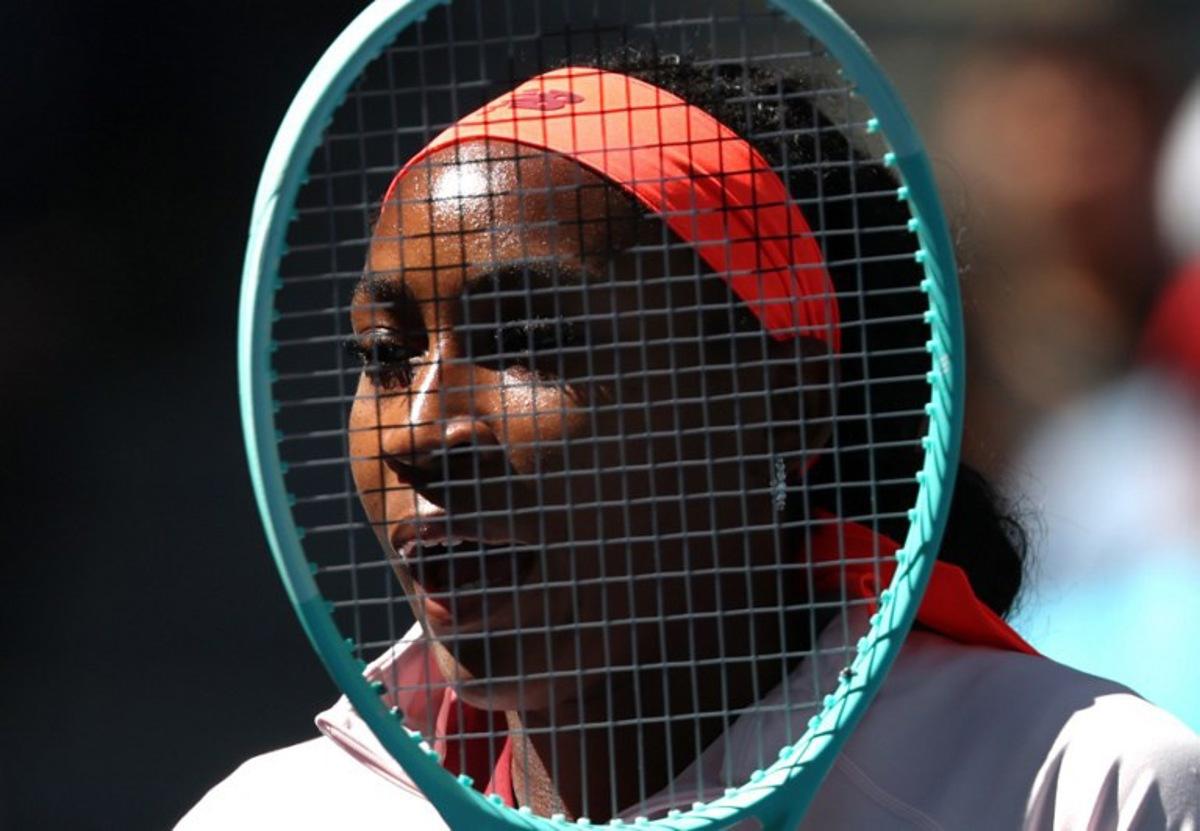 USA's Coco Gauff arrives on the court to face Poland's Magdalena Frech in their women's singles third round match on day seven of the US Open tennis tournament at the USTA Billie Jean King National Tennis Center in New York City, on August 30, 2025.  TIMOTHY A. CLARY / AFP
