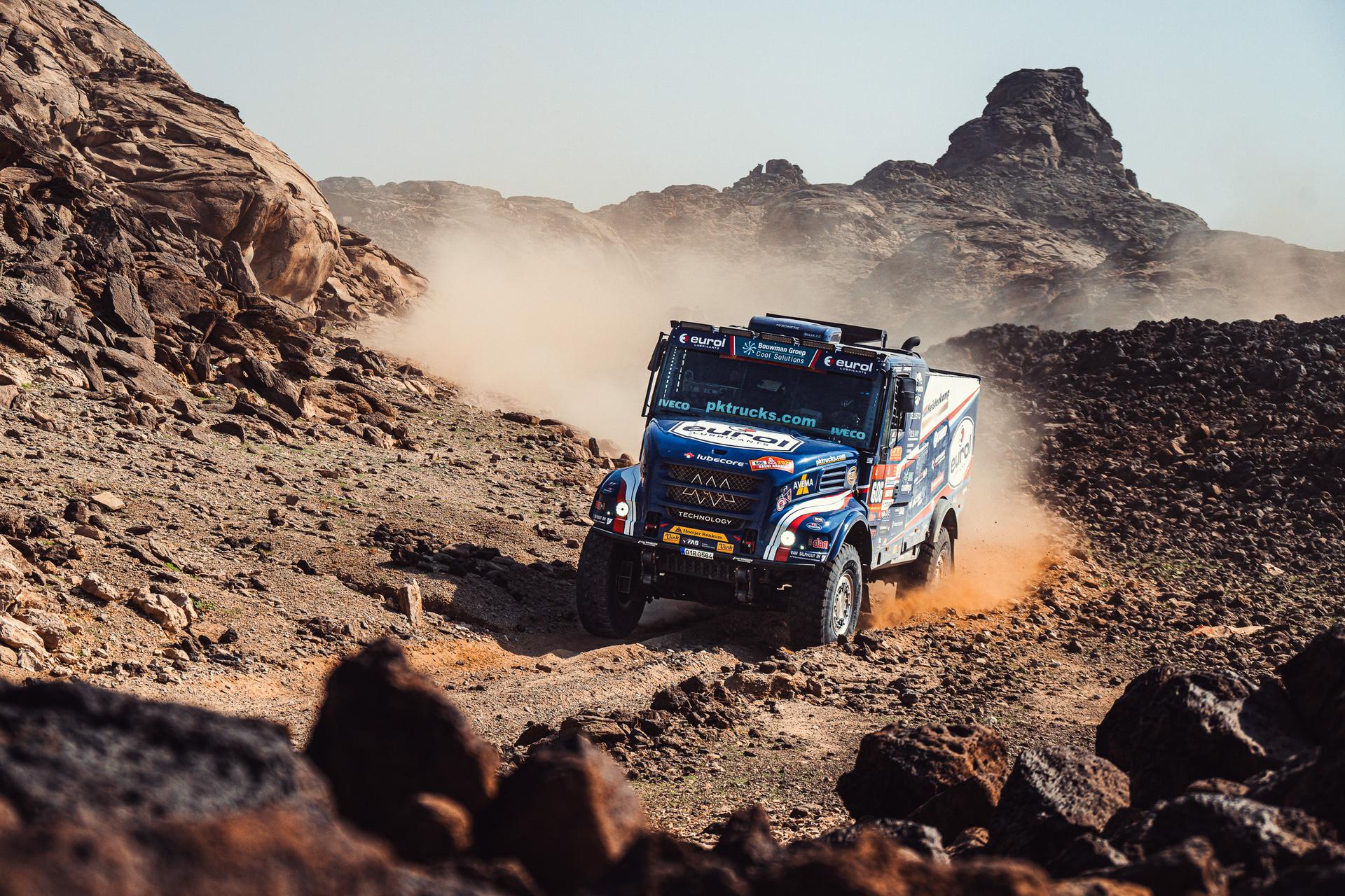 ATTENTION EDITORS - HAND OUT PICTURES - EDITORIAL USE ONLY - MANDATORY CREDIT:  Eurol Rallysport  Hand out picture released by Eric Dupain shows Martin Van Den Brink, Peter Willemsen, Rijk Mouw during stage 1 of the 2026 Dakar rally race in Yanbu, Saoudi Arabia on Sunday 04 January 2026.  *** Belga and Belga Editorial Board decline all responsibility regarding the content of this picture. *** BELGA PHOTO HAND OUT EUROL RALLYSPORT