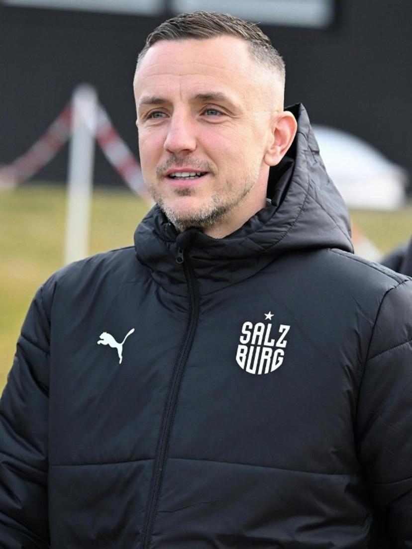 RB Salzburg's new head coach Daniel Beichler attends his club's training session in Salzburg's Taxham district, Austria, on February 18, 2026.  BARBARA GINDL / APA / AFP