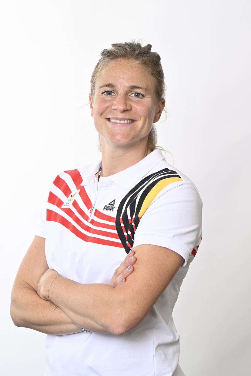 Belgian Alix Gerniers poses for the photographer during a photoshoot for the Belgian Olympic Committee BOIC - COIB ahead of the Paris 2024 Olympic Games, in Brussels, Wednesday 03 July 2024. BELGA PHOTO ERIC LALMAND