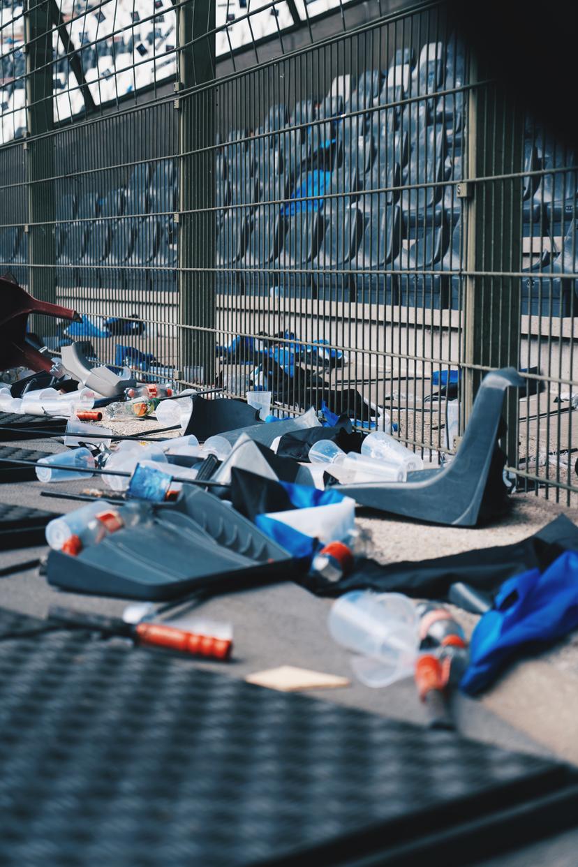 ATTENTION EDITORS - HANDOUT PICTURES - EDITORIAL USE ONLY - MANDATORY CREDIT 'VILLE DE BRUXELLES - STAD BRUSSEL'  Handout pictures released on Tuesday 06 May 2025, by the City of Brussels shows damage to the The King Baudouin Stadium (Stade Roi Baudouin - Koning Boudewijnstadion) on , done by fans during the final of the 'Croky Cup' Belgian soccer cup between Anderlecht and Club Brugge the day before.  *** Belga and Belga Editorial Board decline all responsibility regarding the content of this picture. *** PHOTO HAND OUT - VILLE DE BRUXELLES - STAD BRUSSEL