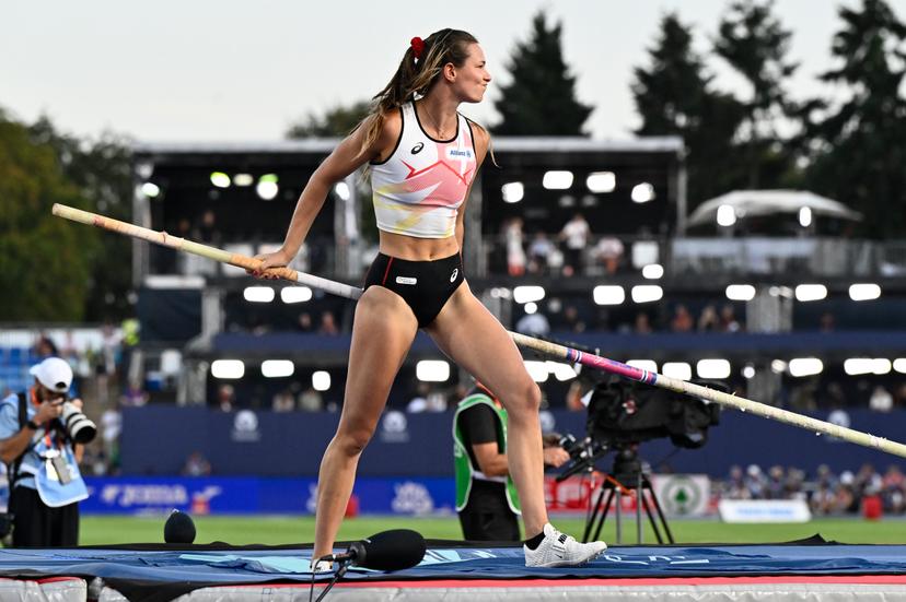 Belgian Elien Vekemans pictured during the women's pole vault event  on the second day of the European Athletics Championships (August 10-18) in Birmingham, United Kingdom, on Tuesday 11 August 2026. BELGA PHOTO ERIC LALMAND