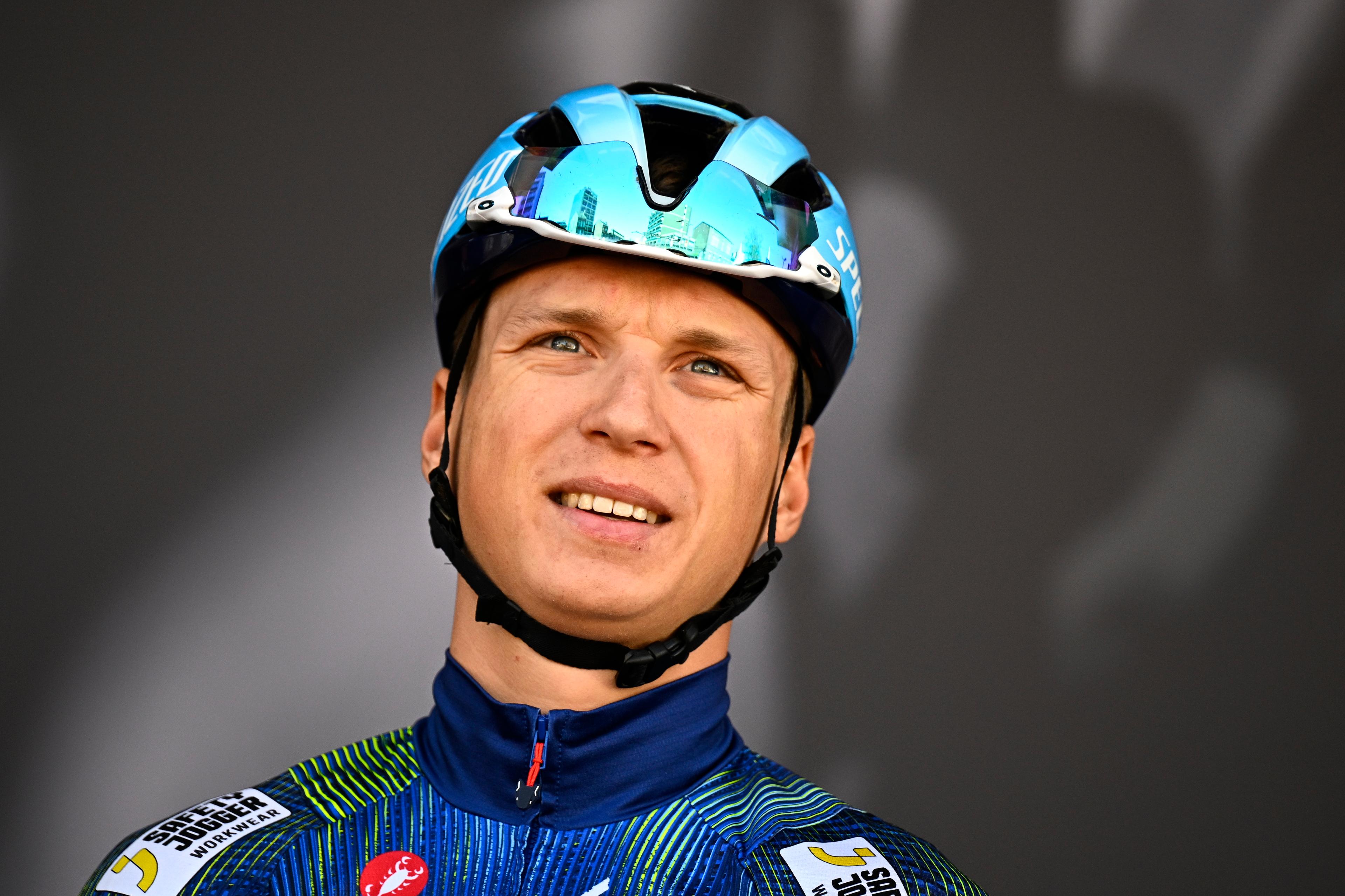 Belgian Mauri Vansevenant of Soudal Quick-Step pictured at the start of the men's race of the 90th edition of the 'La Fleche Wallonne', one day cycling race (Waalse Pijl - Walloon Arrow), 200 km from Herstal to Huy, Wednesday 22 April 2026.  BELGA PHOTO JASPER JACOBS