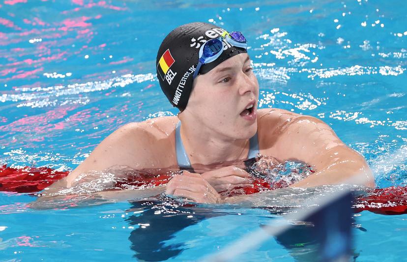 Belgian Roos Vanotterdijk pictured after the heats of the women's 50m backstroke event at the European Aquatics Championships in Paris, France on Wednesday 12 August 2026. BELGA PHOTO VIRGINIE LEFOUR