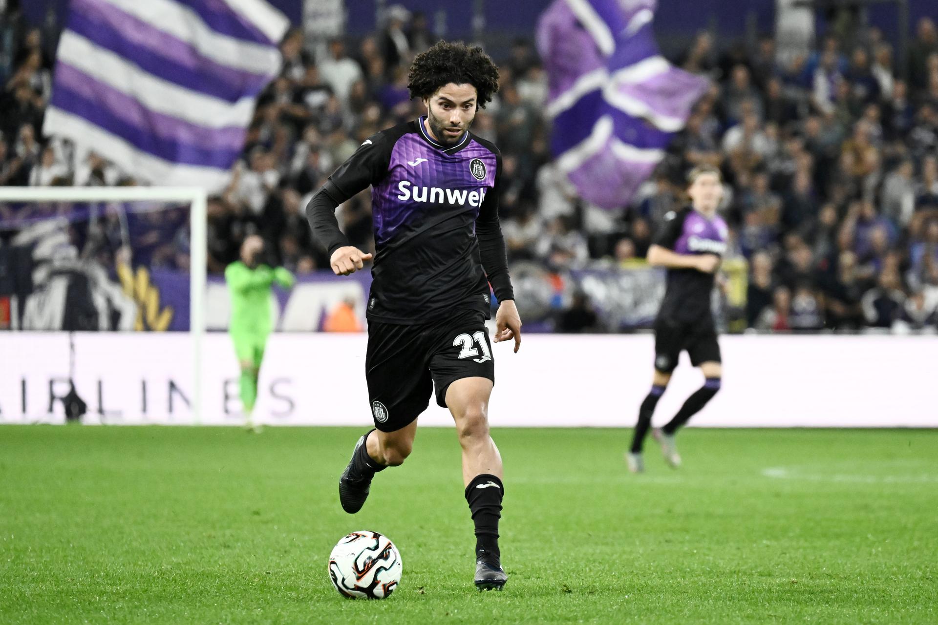 Anderlecht's Cesar Huerta pictured in action during a soccer match between RSC Anderlecht and Royal Antwerp FC, Saturday 20 September 2025 in Anderlecht, on day 8 of the 2025-2026 'Jupiler Pro League' first division of the Belgian championship. BELGA PHOTO MAARTEN STRAETEMANS