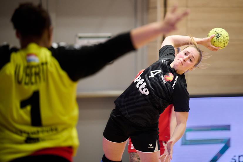 ATTENTION EDITORS - HAND OUT PICTURES - EDITORIAL USE WITH STORY ON HANDBALL ONLY - MANDATORY CREDIT ALAIN DECAMPS  Hand out pictures released by Alain Decamps shows Fien Boons during the friendly handball game between Luxembourg and the Black Arrows, Belgium national women handball team, on Saturday 22 November 2025 in Differdange, Luxembourg.  HAND OUT - ALAIN DECAMPS  Belga and Belga Editorial Board decline all responsibility regarding the content of this picture.