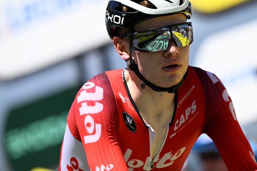 Belgian Lennert Van Eetvelt of Lotto Cycling Team pictured at the finish of stage 13 of the 2025 Tour de France cycling race, an 11km individual time trial from Loudenvielle to Peyragudes, on Friday 18 July 2025 in France. The 112th edition of the Tour de France starts on Saturday 5 July in Lille, France, and will finish in Paris, France on the 27th of July.   BELGA PHOTO JASPER JACOBS