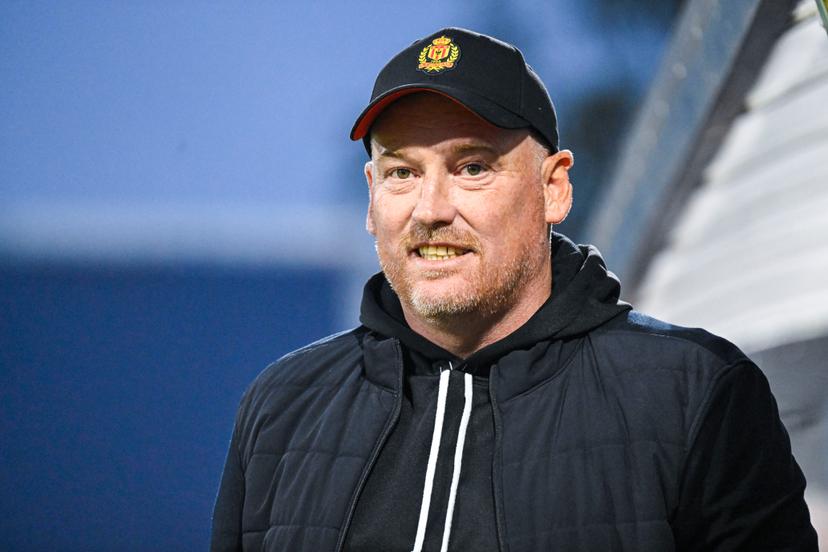 Mechelen's head coach Frederic Fred Vanderbiest pictured during a soccer match between FCV Dender EH and KV Mechelen, Saturday 24 May 2025 in Denderleeuw, on day 10 (out of 10) of the Europe Play-offs of the 2024-2025 'Jupiler Pro League' first division of the Belgian championship. BELGA PHOTO TOM GOYVAERTS