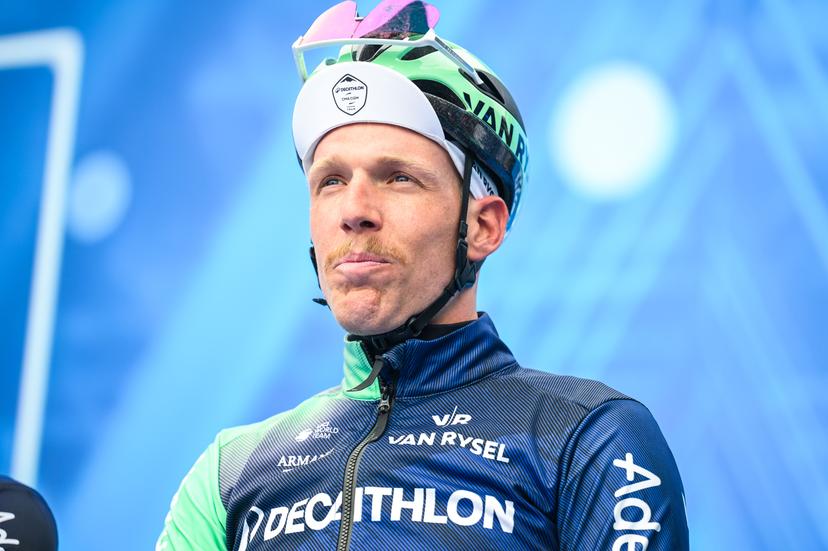 Belgian Sander De Pestel of Decathlon CMA CGM Team pictured at the start of the 'E3 Saxo Bank Classic' one day cycling race, 208,8km from and to Harelbeke, on Friday 27 March 2026. BELGA PHOTO DAVID PINTENS