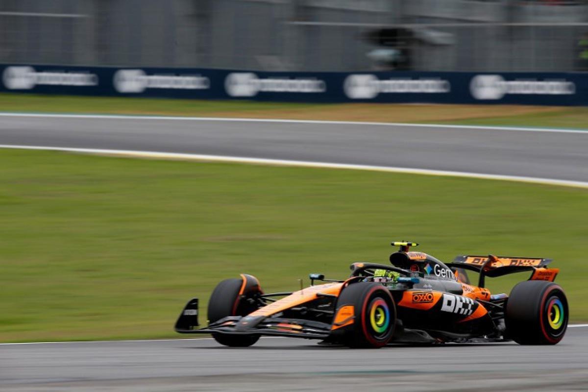 McLaren's British driver Lando Norris races during the Sao Paulo Formula One Grand Prix at the Jose Carlos Pace racetrack, aka Interlagos, in Sao Paulo, Brazil on November 9, 2025.  Miguel SCHINCARIOL / AFP