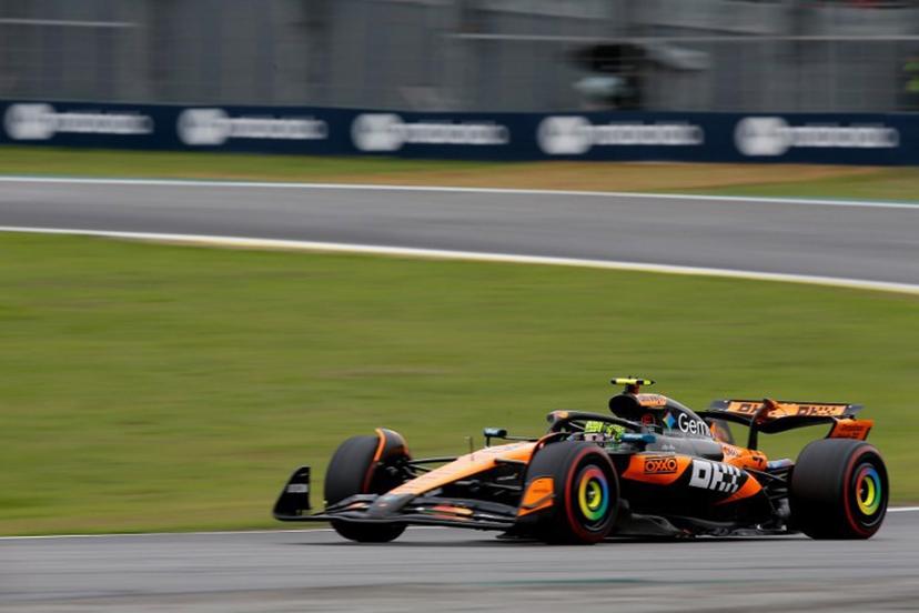 McLaren's British driver Lando Norris races during the Sao Paulo Formula One Grand Prix at the Jose Carlos Pace racetrack, aka Interlagos, in Sao Paulo, Brazil on November 9, 2025.  Miguel SCHINCARIOL / AFP