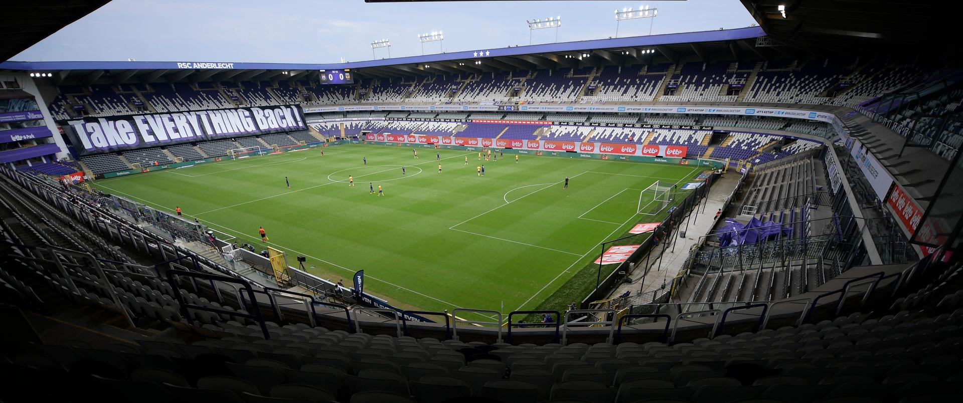 Illustration picture shows the 'Lotto Park' stadium during a soccer match between RSC Anderlecht and K Sint-Truiden VV, Sunday 16 August 2020 in Anderlecht, on day 2 of the 'Jupiler Pro League' first division of the Belgian soccer championship. BELGA PHOTO YORICK JANSENS