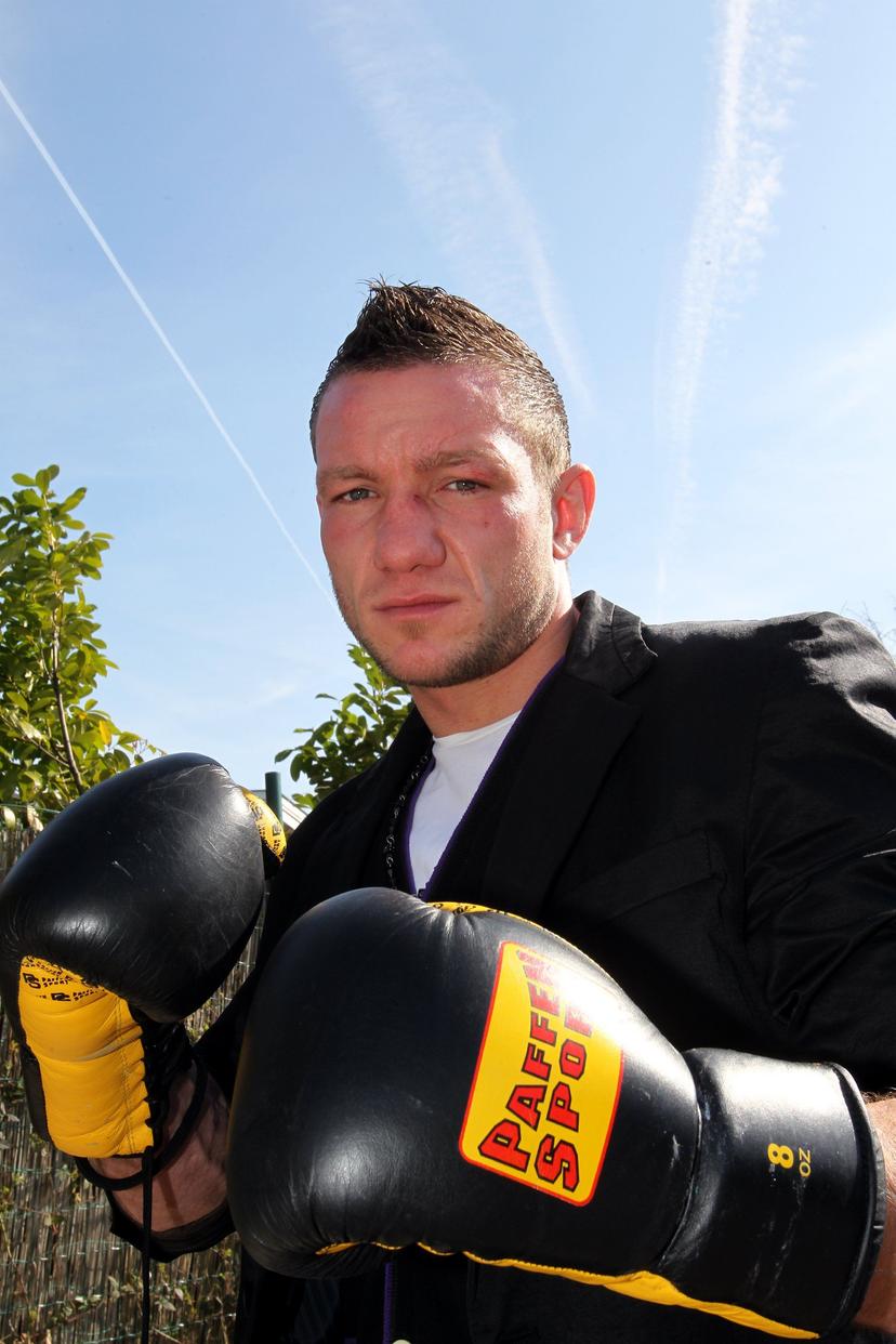 20110324 - LONCIN, BELGIUM: Michael Recloux of boxing club G.m.g. Cheratte pictured at a press conference, Thursday 24 March 2011, in Ans, for the night of the warriors (La nuit des guerriers), a boxing gala evening on 9 April. BELGA PHOTO MICHEL KRAKOWSKI