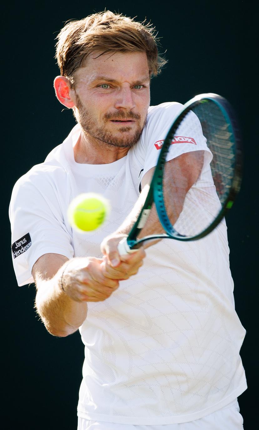 Belgian David Goffin pictured in action at a tennis game against UK's Hijikata, in the first round of the men's singles at the 2025 Wimbledon grand slam tournament, Tuesday 01 July 2025 at the All England Tennis Club, in South-West London, Britain. BELGA PHOTO BENOIT DOPPAGNE