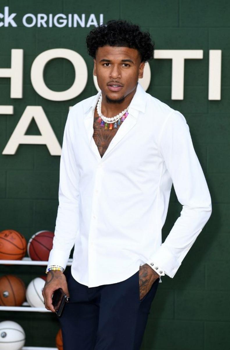 Basketball player Jalen Green attends the Los Angeles premiere of "Shooting Stars" at the Regency Village Theater, in Westwood, California.  VALERIE MACON / AFP
