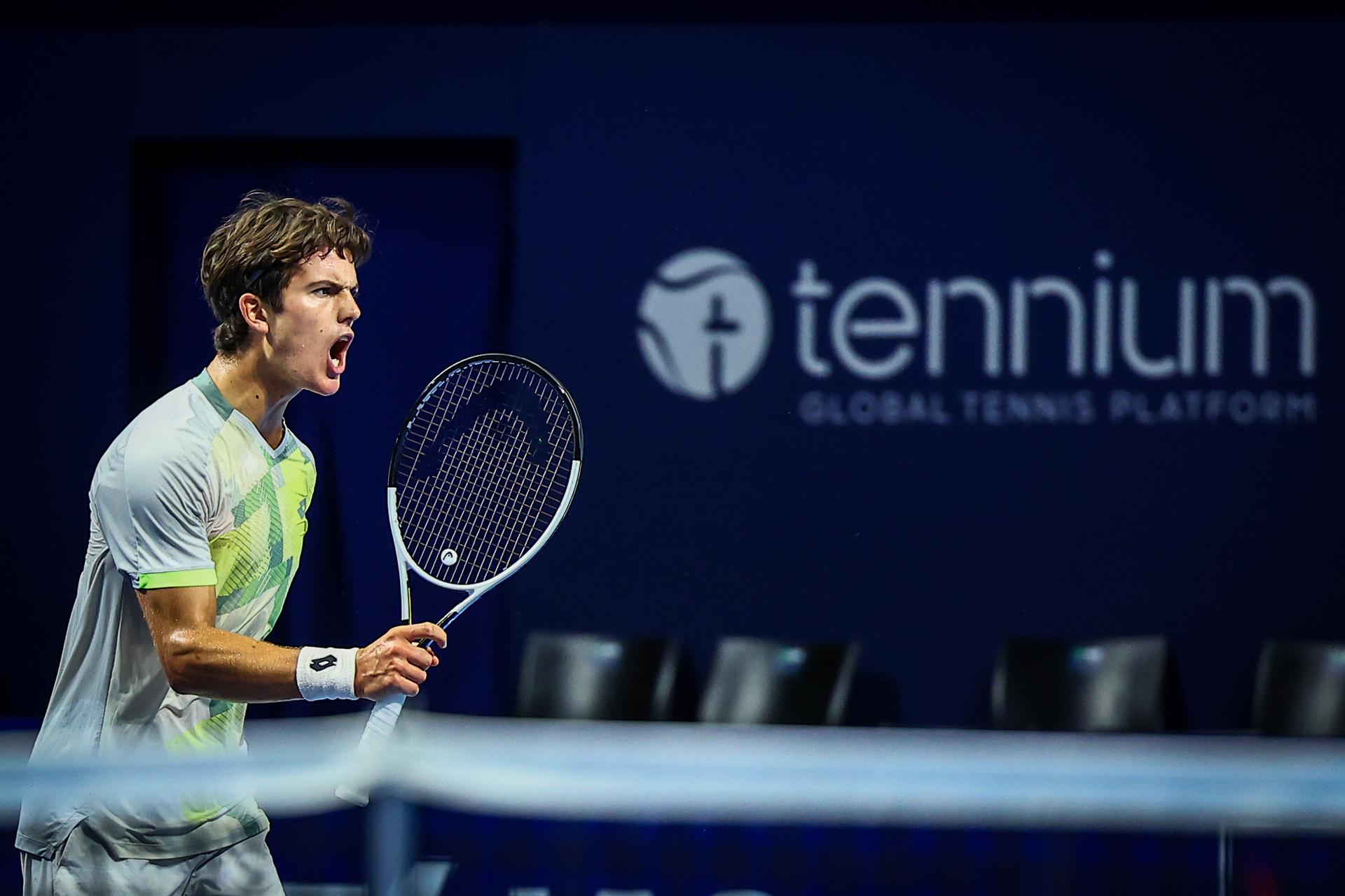 Belgian Gilles-Arnaud Bailly pictured during the European Open ATP tennis tournament in Brussels, on Monday 13 October 2025. This year's edition of the tournament is taking place from 12 to 19 October 2025. BELGA PHOTO DAVID PINTENS