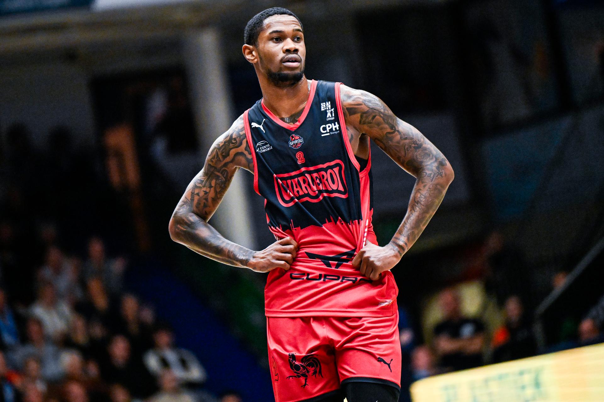 Spirou's Zeb Jackson pictured during a basketball match between Spirou Charleroi and Okapi Aalst, Saturday 22 November 2025 in Aalst, on day 9 of the 'BNXT League' Belgian/ Dutch first division basket championship. BELGA PHOTO TOM GOYVAERTS