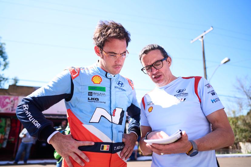 ATTENTION EDITORS - HAND OUT PICTURES - EDITORIAL USE ONLY - MANDATORY CREDIT 'FABIEN DUFOUR/ HYUNDAI MOTORSPORT GMBH'  This handout picture, distributed by Eric Dupain, shows  Thierry Neuville during the shakedown of the Paraguay Rally, stage 10 of the 2025 FIA World Rally Championship, in Encarnacion, Paraguay, on Thursday 28 August 2025.  BELGA PHOTO HANDOUT FABIEN DUFOUR/ HYUNDAI MOTORSPORT GMBH  *** Belga and Belga Editorial Board decline all responsibility regarding the content of this picture. ***